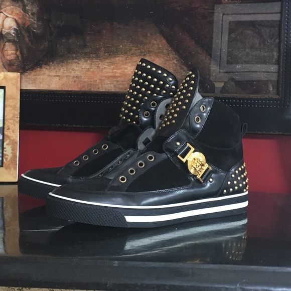 Versace Other - Versace Black Studded High-top Sneakers 43